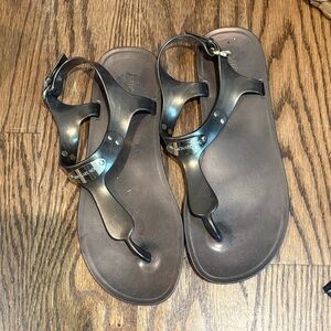 Michael Kors Black T-Strap Sandals